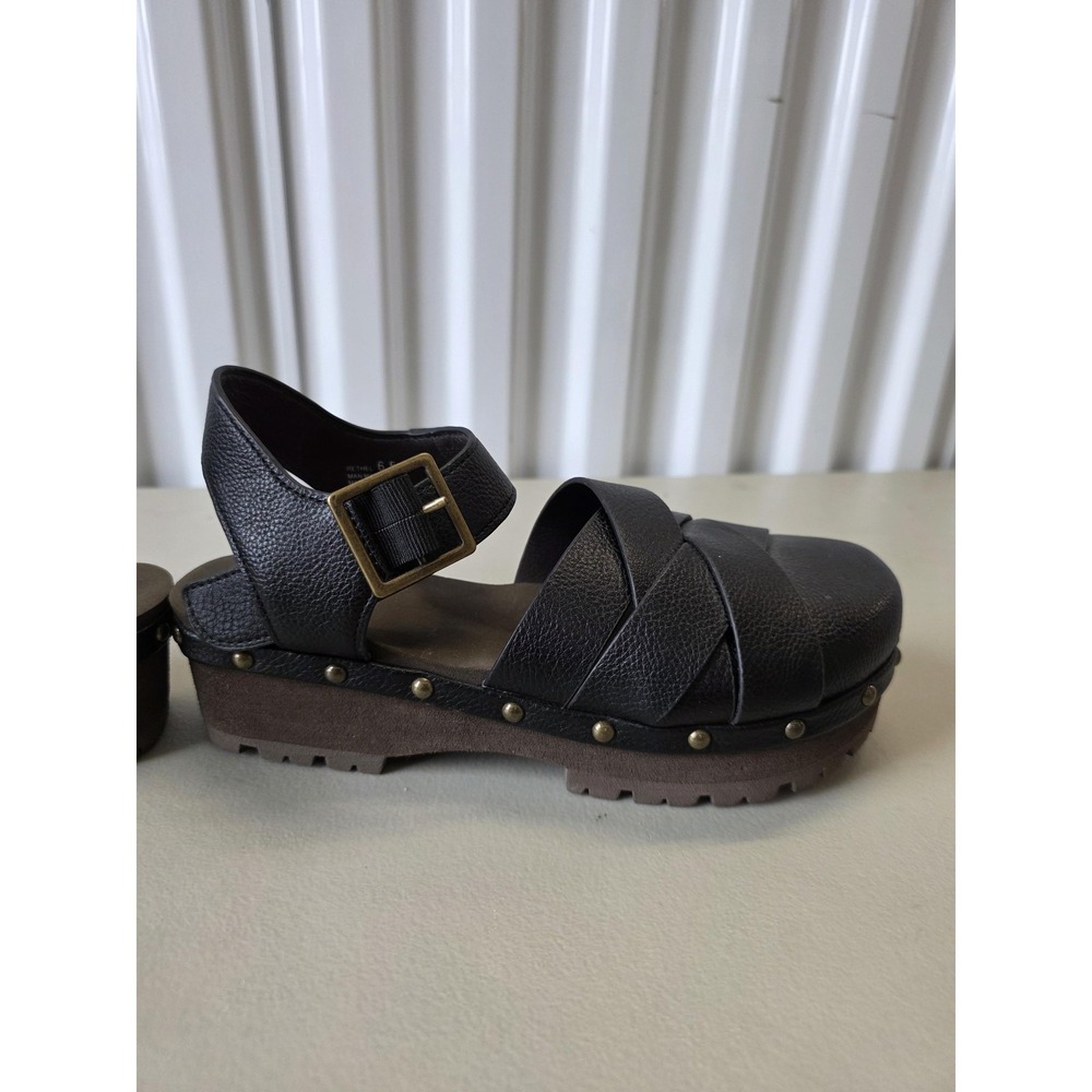 Yellow Box Sandals Womens Size 6.5 Black Rethel Studded Wedge Platform Strappy - Picture 3 of 10
